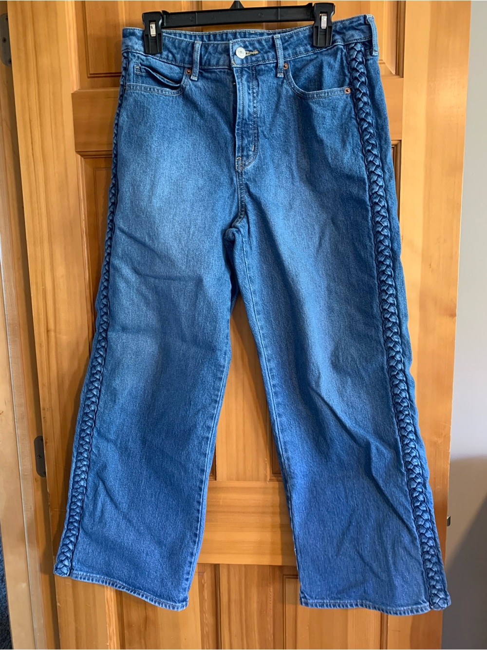 Old Navy Extra High Rise Sky-Hi Wide Leg Women's Jeans with Braided Side Detail